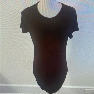 Antistar Black fitted Tshirt Dress Ruching Medium